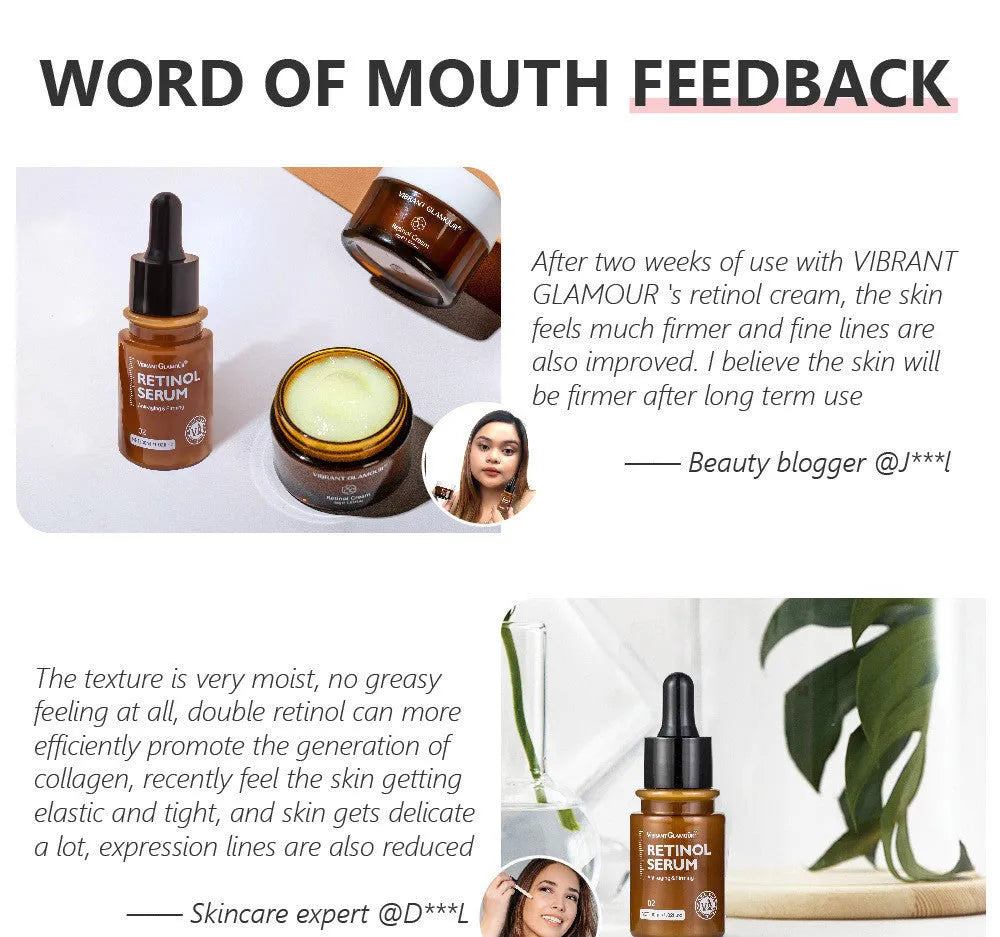 30 ml retinol facial serum bottle for reducing dry lines and fine lines