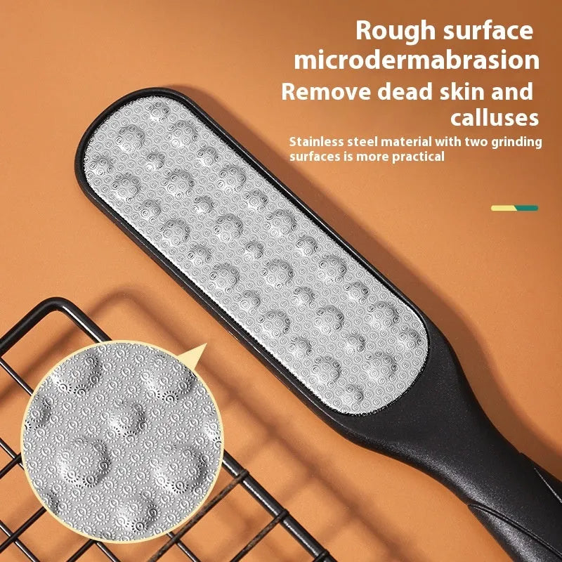 Double-sided stainless steel foot grinder for manual callus removal and foot repair