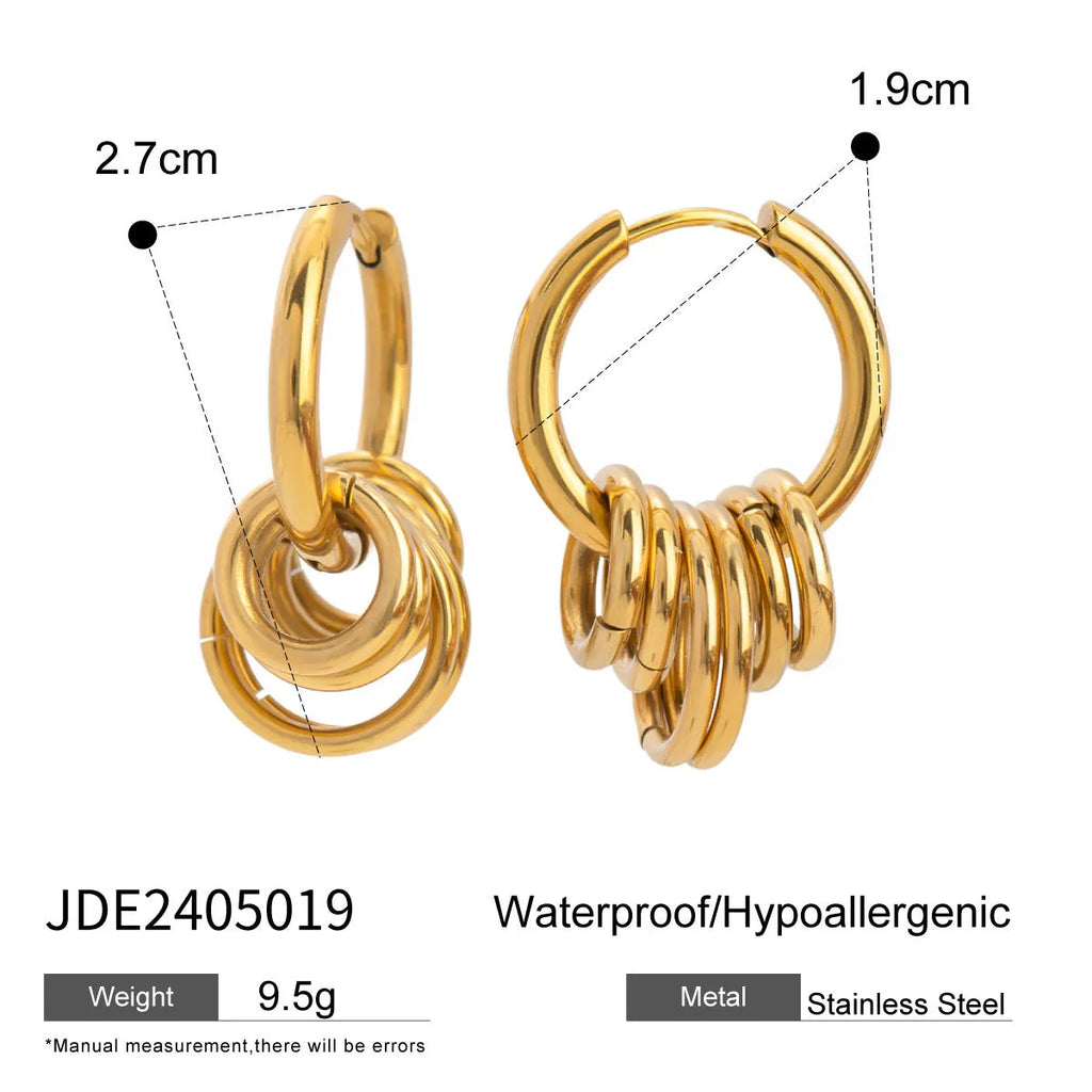 Stainless steel electroplated earrings with ins style design
