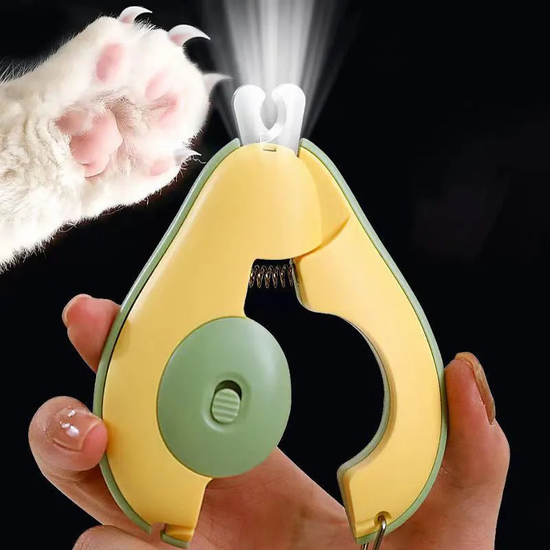 Professional LED pet nail clipper for small dogs and cats in green, pink, and white colour options