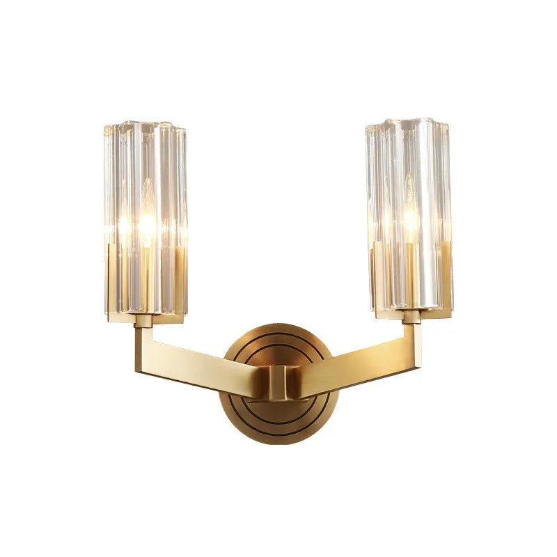 Copper wall lamp with Nordic minimalist design and adjustable single or double head configuration