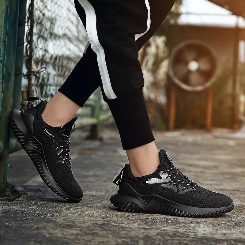Low-top men's running shoe with mesh upper, front strap, and MD sole in multiple colour options.