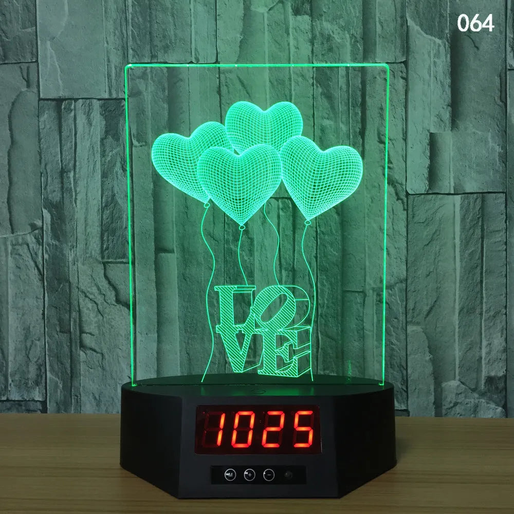 3D blue dolphin LED table night light with remote control on wooden surface