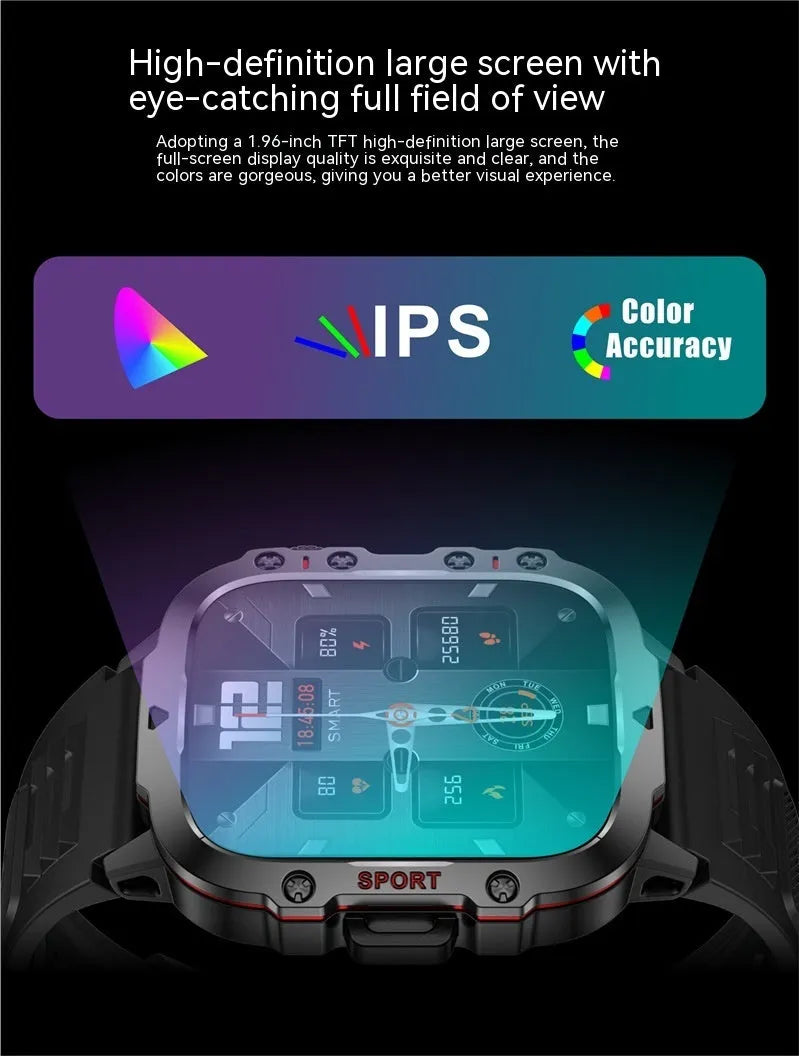 QX11 Smart Bluetooth Watch with TFT touch screen showing fitness tracking functions