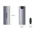 Grey mobile SSD external hard drive for direct phone connection with USB 3.0 interface