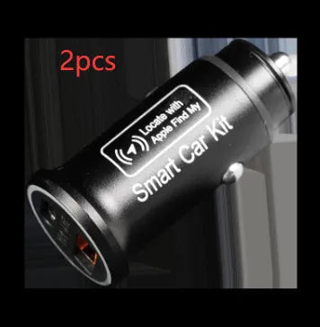 Black car GPS locator with magnetic base for cigarette lighter connection in vehicle