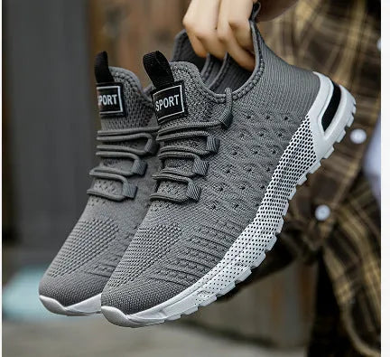 Men's casual mesh shoes in solid colours including white, army green and black