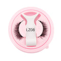 Set of reusable waterproof false eyelashes with thick artificial fibre strands and a flexible glue-free band.