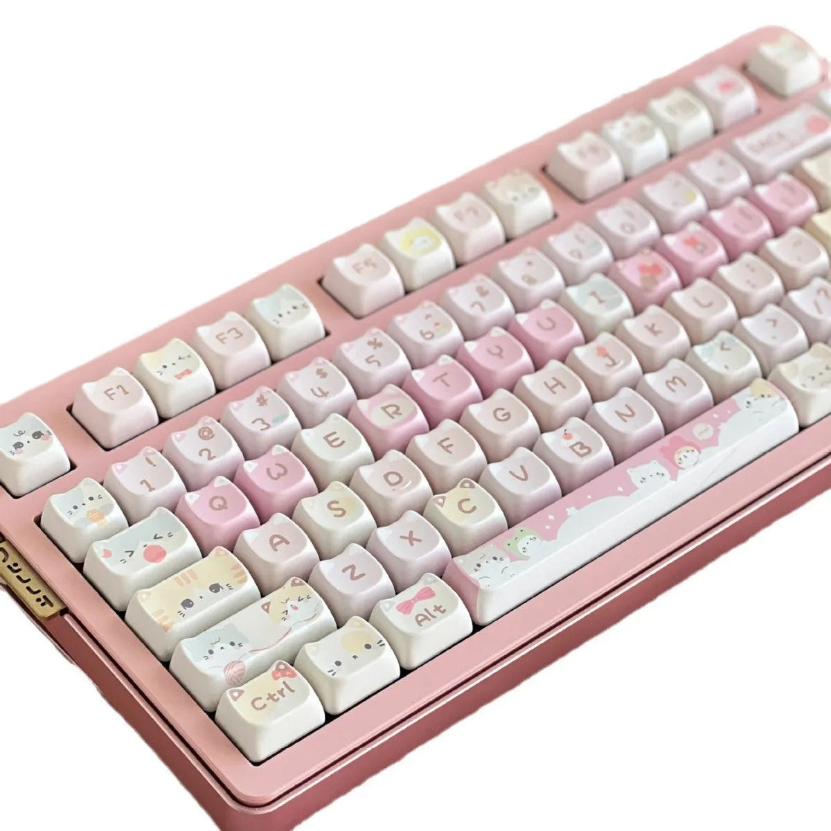 141 mechanical keyboard key cap set with Meow Meow Team design featuring five-sided sublimation printing