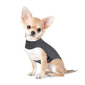 Heather grey dog anxiety jacket, a warm vest made from brocade cotton ponte-de-roma fabric.