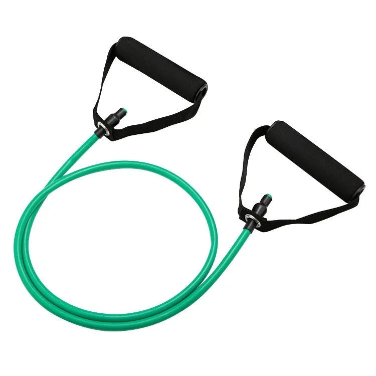 Adjustable chest expander with tension ropes in five colour options representing different resistance levels