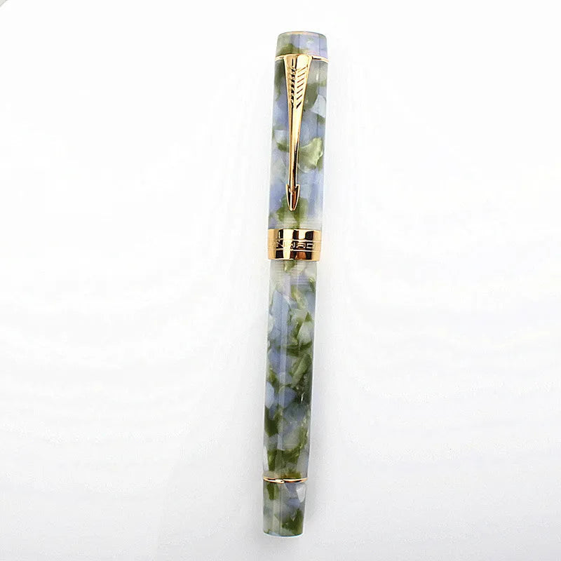 Deep bath green metal ballpoint pen showing three tip size options: 0.5mm, 0.7mm and 1.0mm