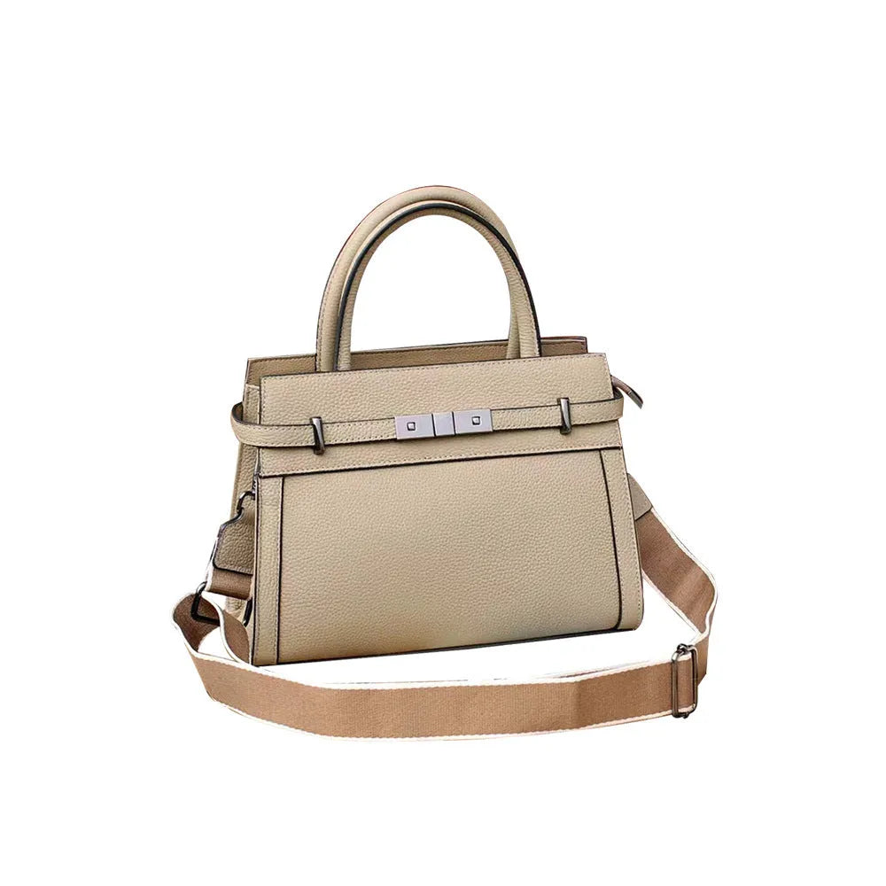 Small square genuine leather shoulder bag in almond green colour showing internal compartments