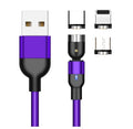 Essager rotating magnetic USB charging cable with blue LED light indicator in black colour