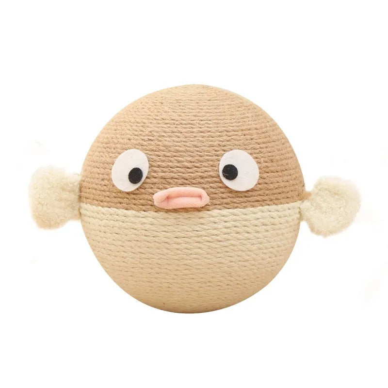 15cm cube sisal hemp puffer leakage food feeder puzzle toy for cats and dogs