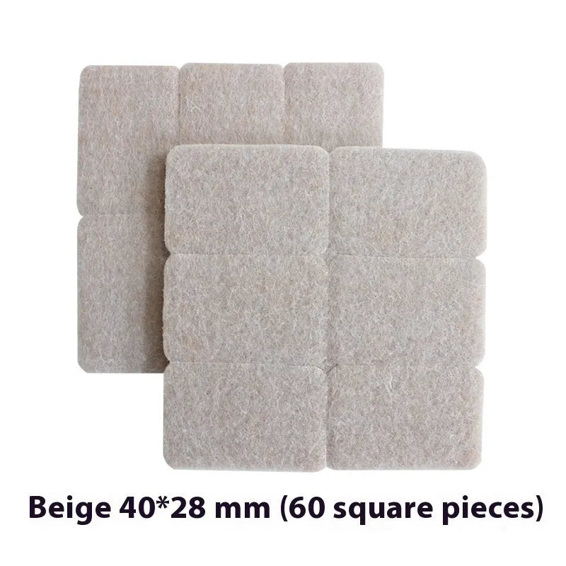 Beige plastic furniture leg stoppers set showing round and square protectors in five size variations