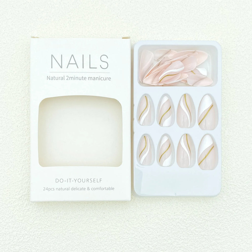 Plaid pattern plastic nail stickers in JF0518 jelly glue colour with medium drop shape wearable armour designs