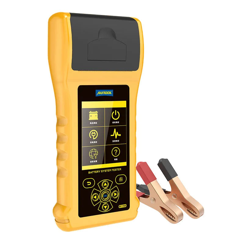 Autool BT760 vehicle battery diagnostic tester with colour screen and thermal printer for 12V/24V systems