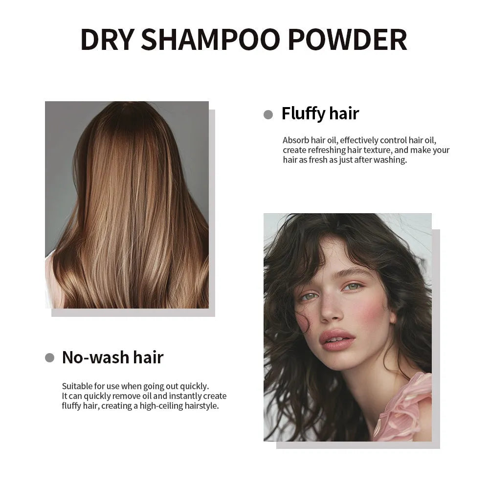 Hair dry cleaning powder sachet with disposable sponge applicator for oily bangs