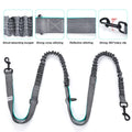 Black waterproof nylon dog walking waist bag set with adjustable leash and matching collar
