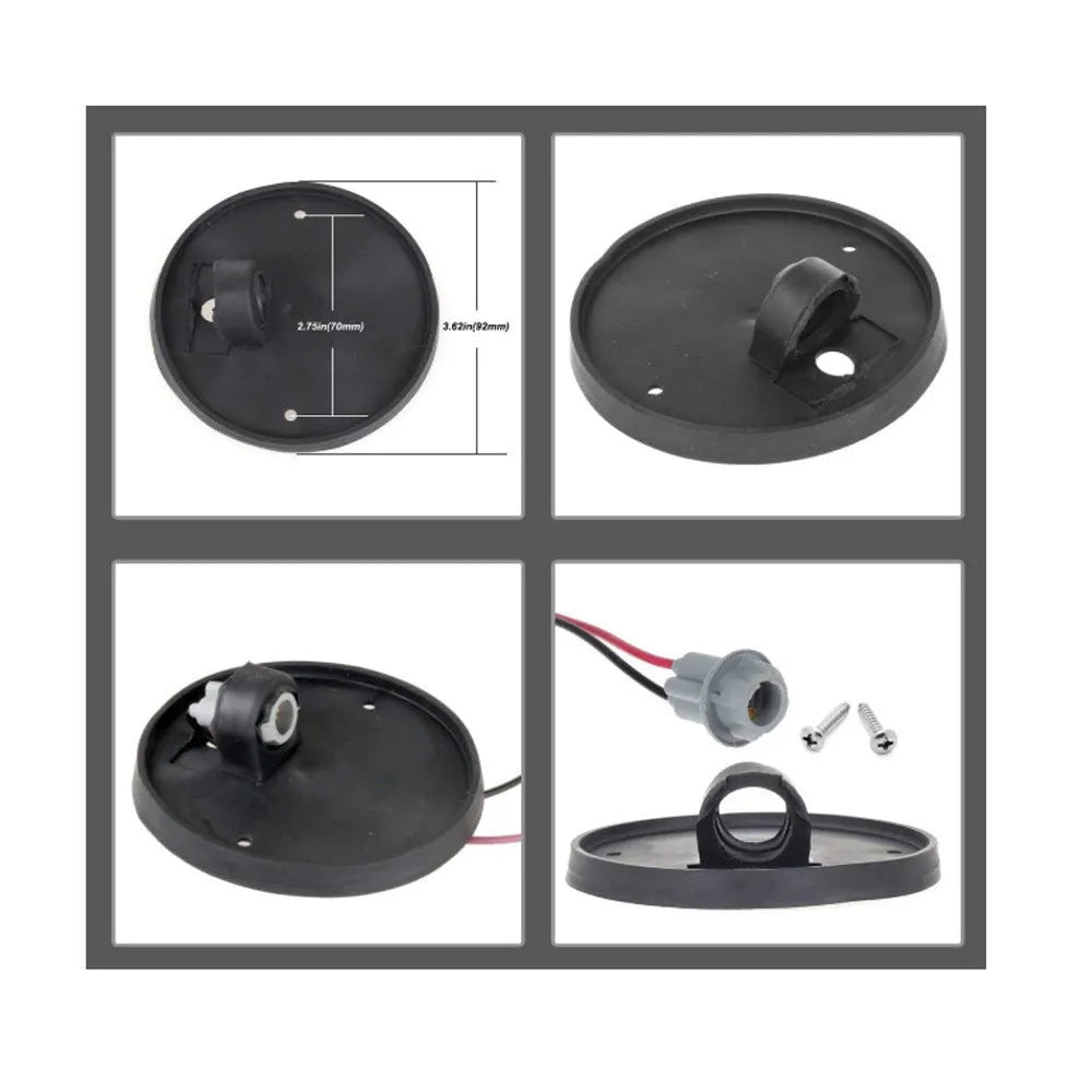 Yellow GR- LED roof cab marker light kit for trucks with lenses, bases, bulbs, and mounting screws.