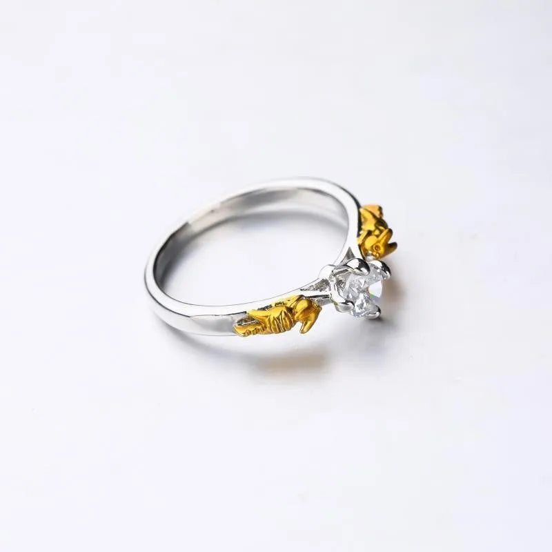Black gold crown modelling ring made from copper for cosplay and unisex fashion wear.