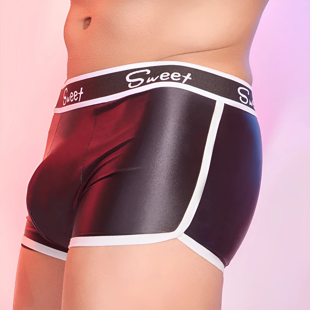 Men's nylon boxers in black, white, and sapphire blue colours, free size fit