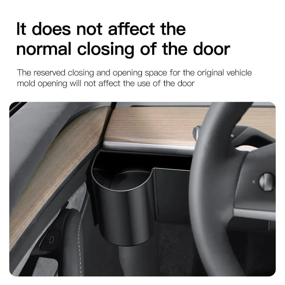 Plastic dashboard cup holder for left-hand drive Tesla Model 3 and Model Y cars