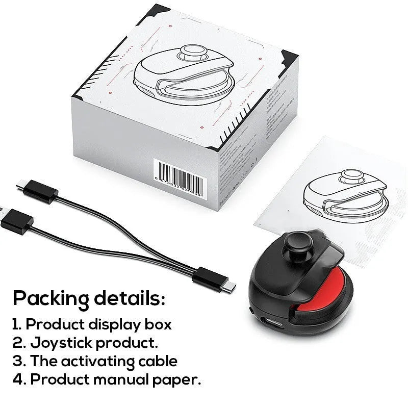 Black USB game stick controller with compact dimensions on gaming desk