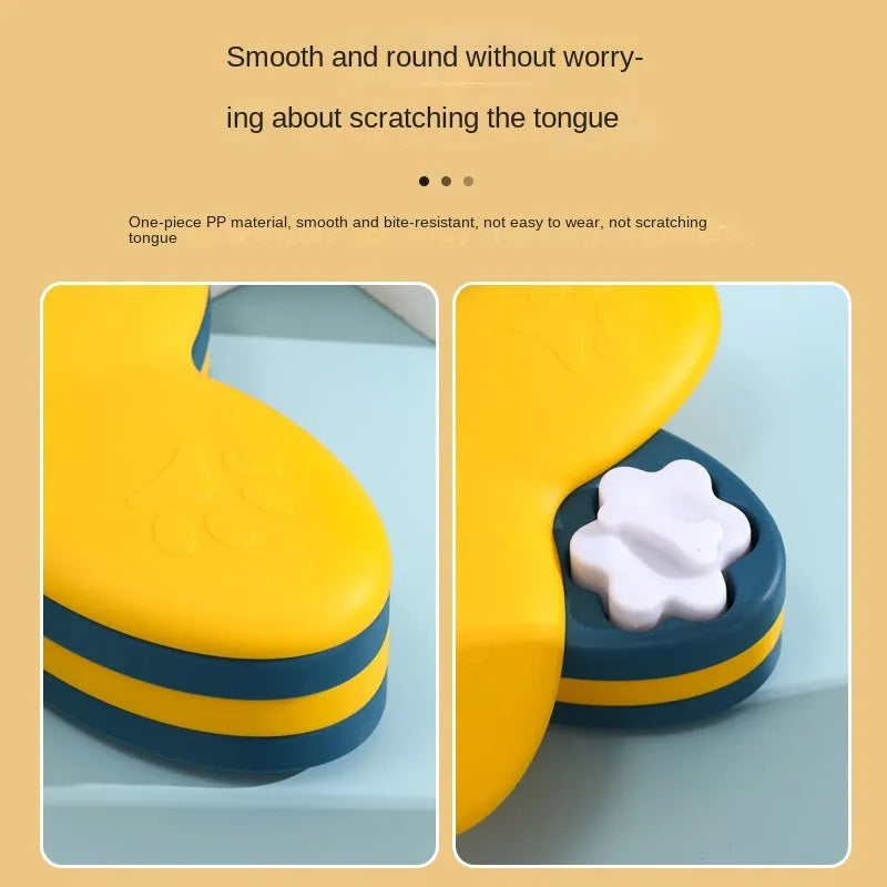 Green and yellow dog puzzle toy with bone-shaped covers and non-slip base.