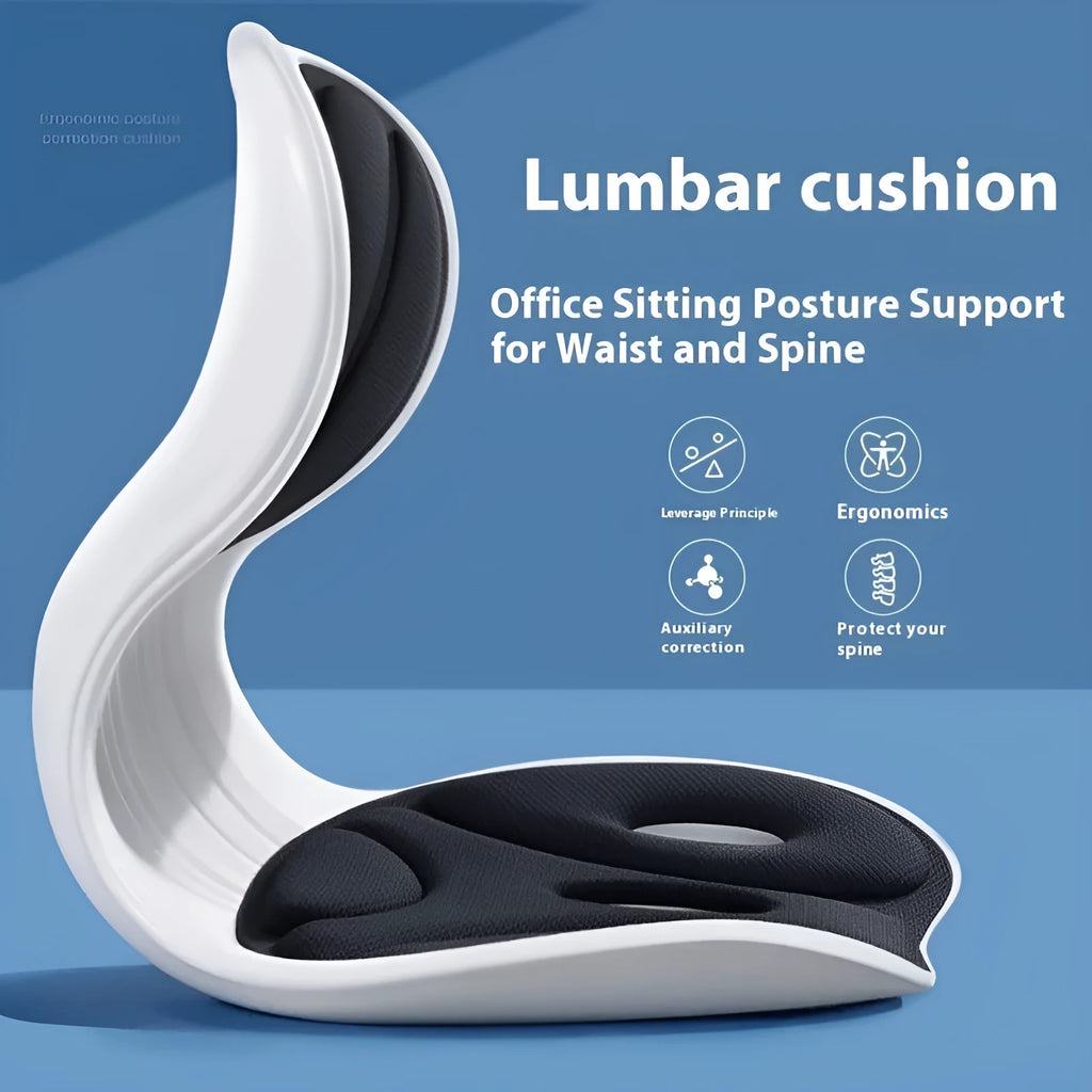 Minimalist memory foam chair backrest cushion in a solid colour for lumbar support.