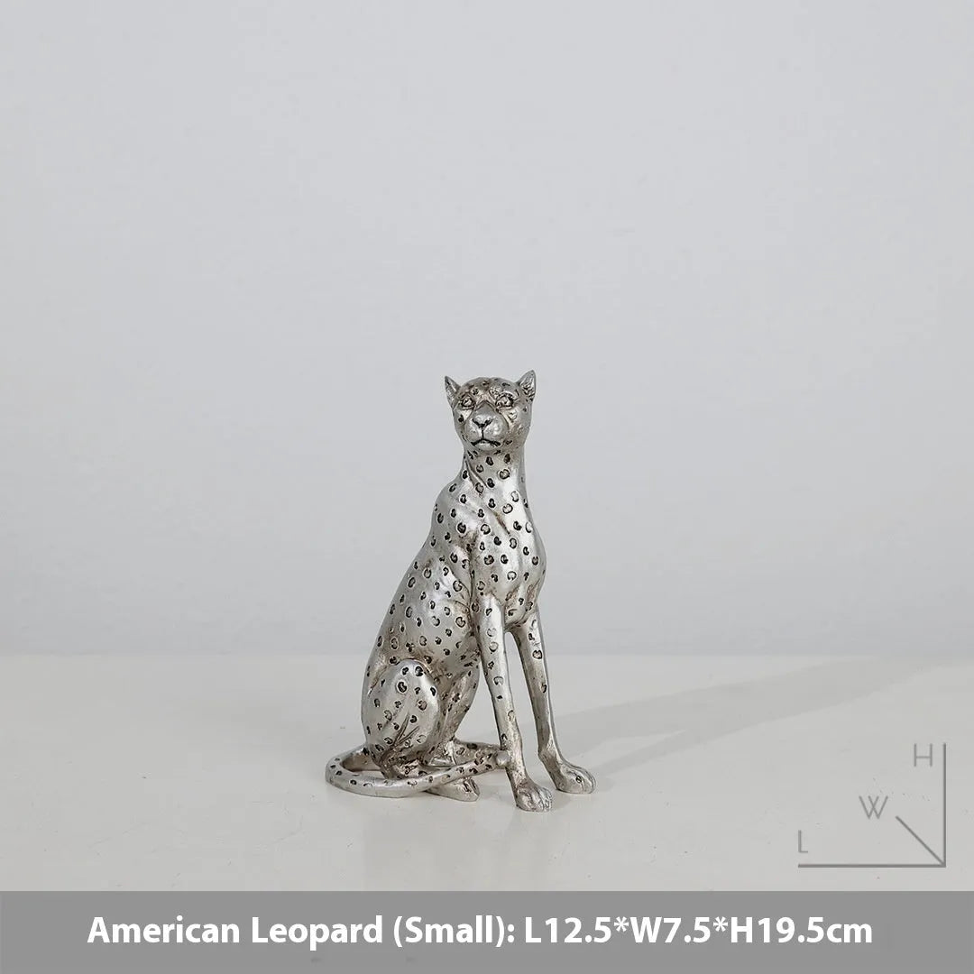 Leopard resin ornament in American Leopard colour with modern simplicity animal figure styling