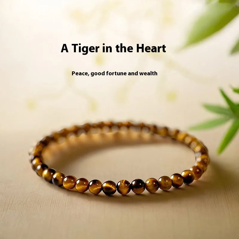 New Chinese style tigereye bracelet with geometric round beads in three size options