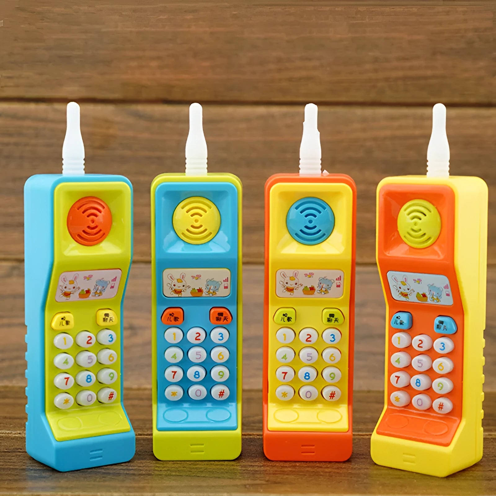 Children's battery-operated sound and light educational toy with cartoon animal music functions