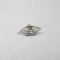 Spider web stud earrings with geometric mesh design in gold and silver electroplated finishes