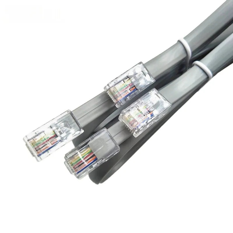 Silver grey CAT6 Ethernet network cable with RJ45 connectors, 2 metres long