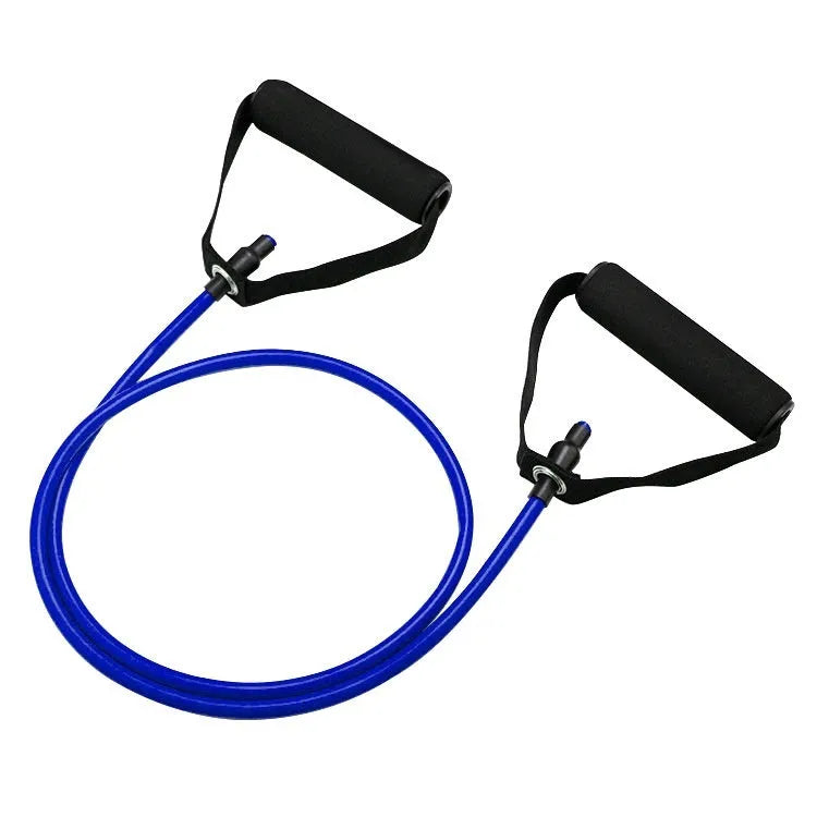 Adjustable chest expander with tension ropes in five colour options representing different resistance levels