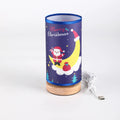 Moon Santa Claus LED night light with USB plug and bamboo lamp holder