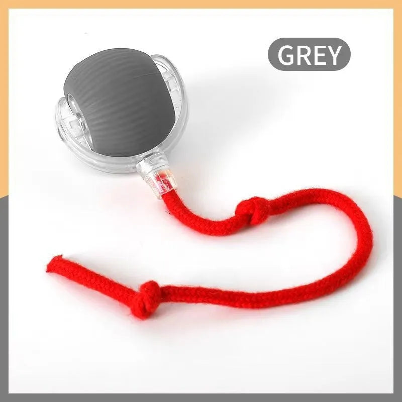 Self-moving silicone cat rolling ball toy in multiple colour options