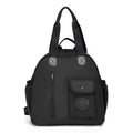 Outdoor backpack for women in black, khaki, or green letter rabbit colours showing sandwich pocket and large capacity