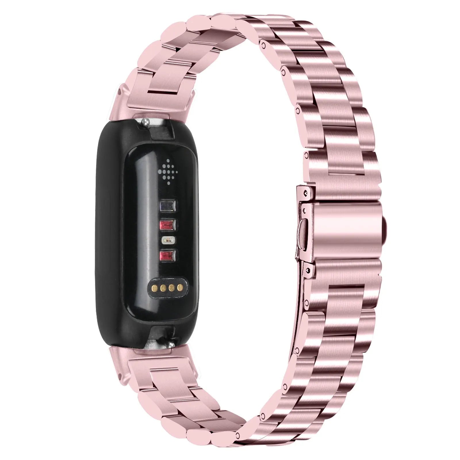 Stainless steel Fitbit Inspire 3 watch strap in multiple colour options showing 175mm length and 12mm connector