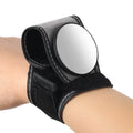 Black nylon wrist-mounted cycling rear-view mirror for bicycle safety
