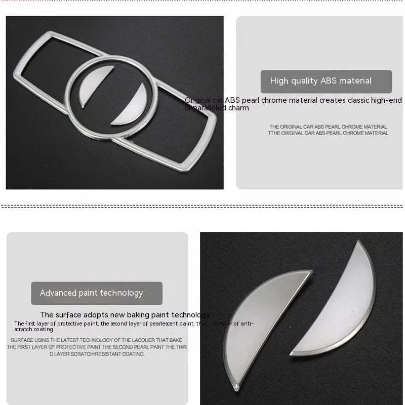 Silver ABS plastic decorative sticker for BMW headlight switch frame on dashboard