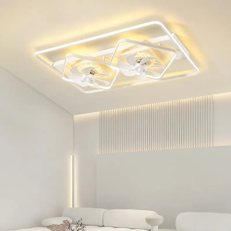 Modern thin suction ceiling fan light with acrylic lampshade and plastic blades for bedroom or living room.