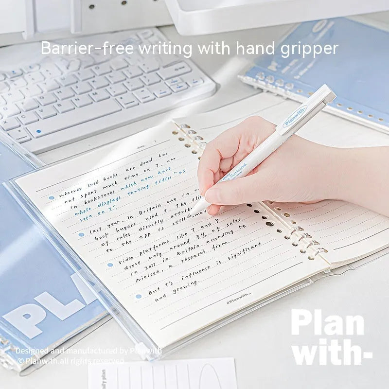 A5 PVC spiral bound notebook in blue or white colour for storing loose papers