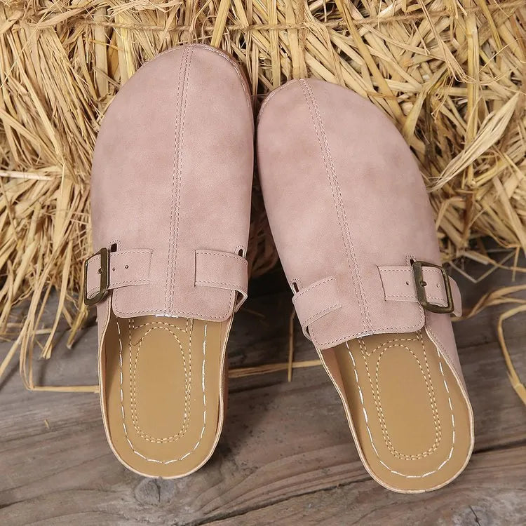 Women's lightweight casual wedge slippers with cloth upper and rubber sole in black colour