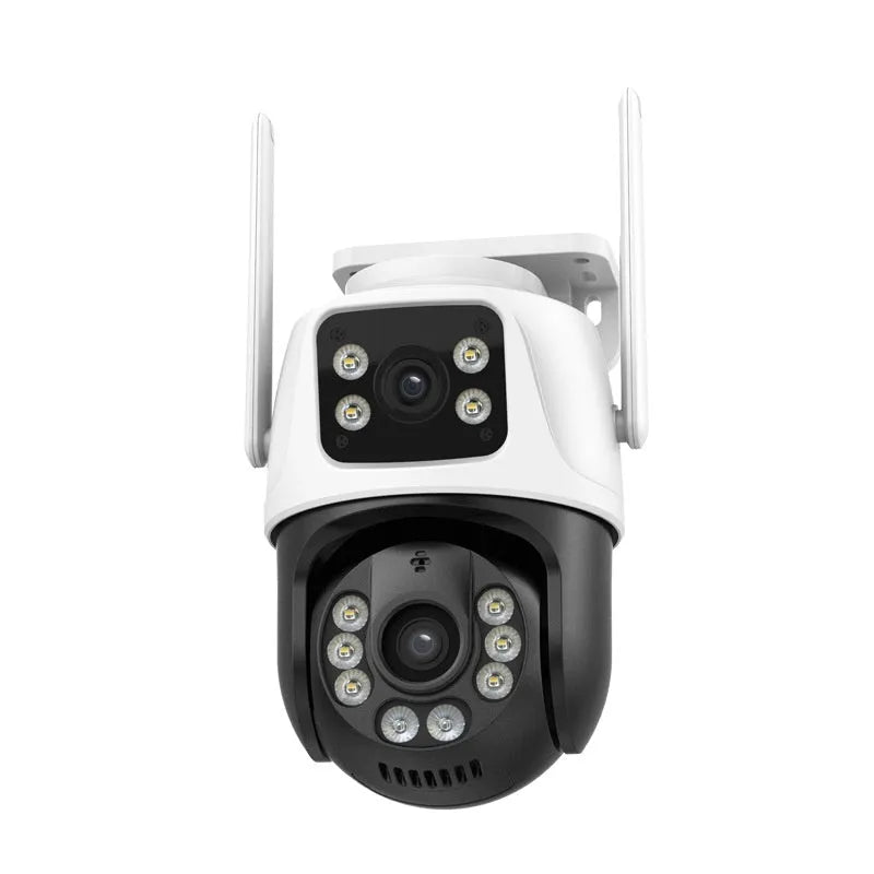 Wireless outdoor CCTV security camera with dual-screen monitor for remote home surveillance