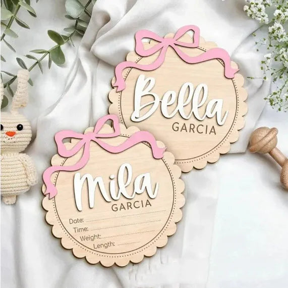 Custom wooden baby room decoration photo prop ornament with personalised name
