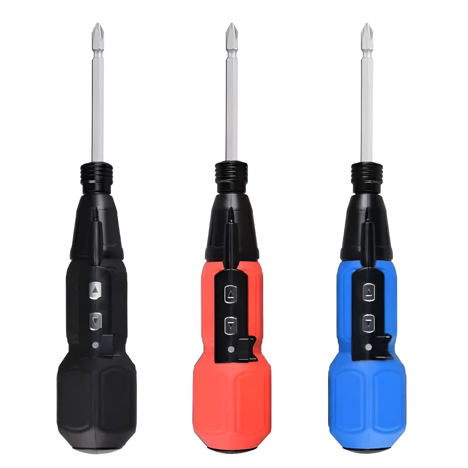 Black and blue alloy steel straight handle 36V electric screwdriver with rechargeable battery