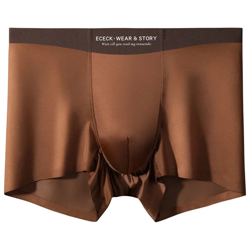 Men's Ice Silk colourblock underwear with seamless design in four colour options